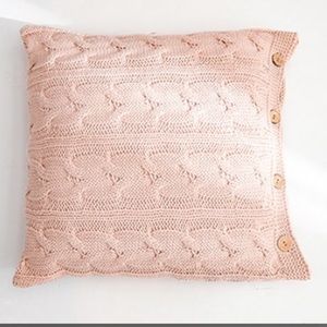 Cable Knit Button Pillow Cover